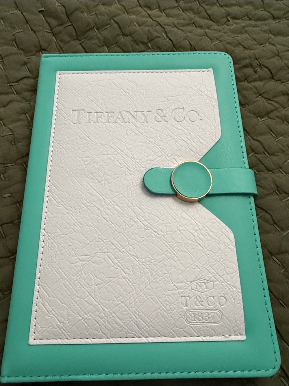 Tiffany & Co. White and Tiffany Blue Leather Notebook